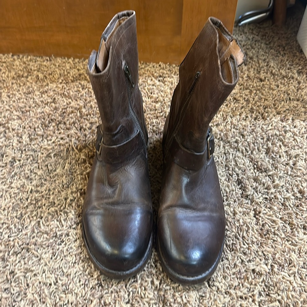 Frye dark brown leather boots…9…very little wear